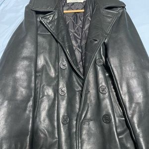 Authentic Vintage Schott 740N leather Pea Jacket